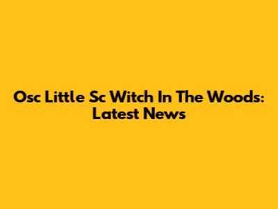 Osc Little Sc Witch In The Woods: Latest News