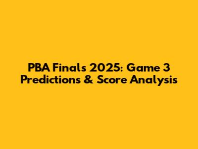 PBA Finals 2025: Game 3 Predictions & Score Analysis