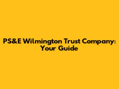 PS&E Wilmington Trust Company: Your Guide