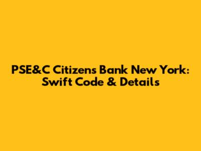PSE&C Citizens Bank New York: Swift Code & Details