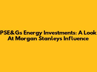 PSE&G's Energy Investments: A Look At Morgan Stanley's Influence