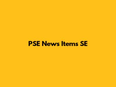 PSE News Items SE