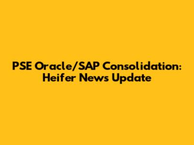 PSE Oracle/SAP Consolidation: Heifer News Update