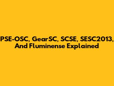 PSE-OSC, GearSC, SCSE, SESC2013, And Fluminense Explained