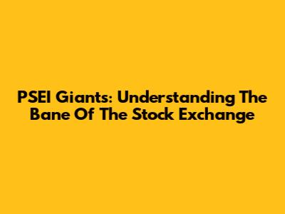 PSEI Giants: Understanding The Bane Of The Stock Exchange