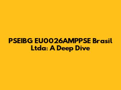 PSEIBG EU0026AMPPSE Brasil Ltda: A Deep Dive