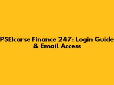 PSEIcarse Finance 247: Login Guide & Email Access