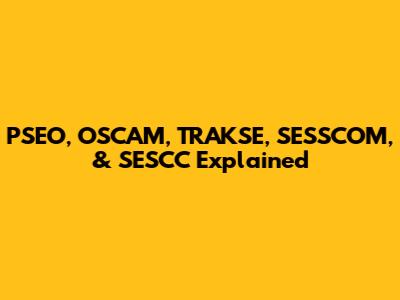 PSEO, OSCAM, TRAKSE, SESSCOM, & SESCC Explained