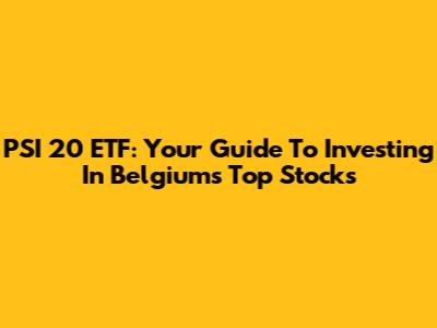 PSI 20 ETF: Your Guide To Investing In Belgium's Top Stocks