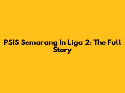 PSIS Semarang In Liga 2: The Full Story
