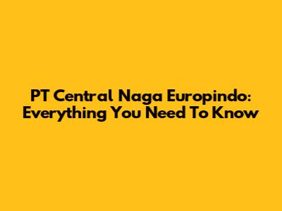 PT Central Naga Europindo: Everything You Need To Know