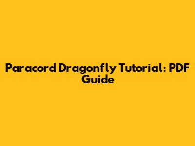 Paracord Dragonfly Tutorial: PDF Guide