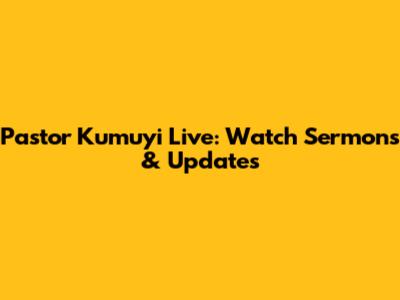 Pastor Kumuyi Live: Watch Sermons & Updates