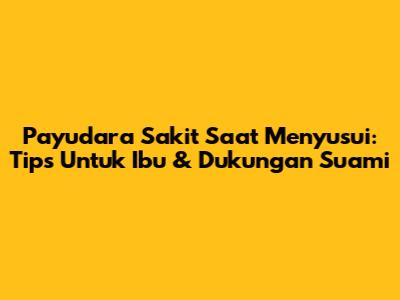 Payudara Sakit Saat Menyusui: Tips Untuk Ibu & Dukungan Suami