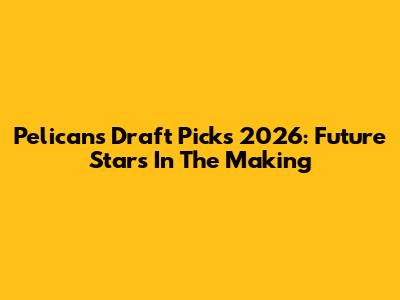 Pelicans Draft Picks 2026: Future Stars In The Making