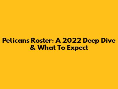 Pelicans Roster: A 2022 Deep Dive & What To Expect