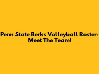Penn State Berks Volleyball Roster: Meet The Team!