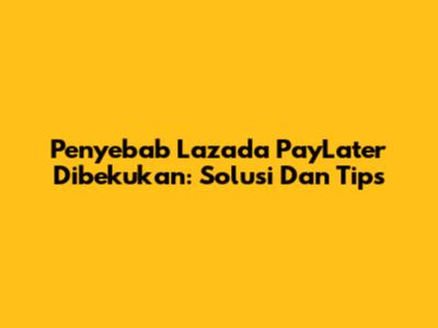Penyebab Lazada PayLater Dibekukan: Solusi Dan Tips