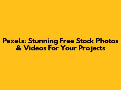 Pexels: Stunning Free Stock Photos & Videos For Your Projects