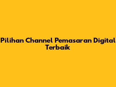 Pilihan Channel Pemasaran Digital Terbaik