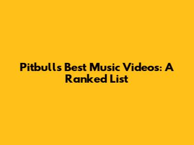 Pitbull's Best Music Videos: A Ranked List