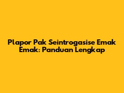 Plapor Pak Seintrogasise Emak Emak: Panduan Lengkap