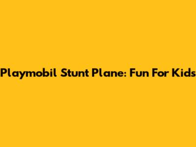 Playmobil Stunt Plane: Fun For Kids