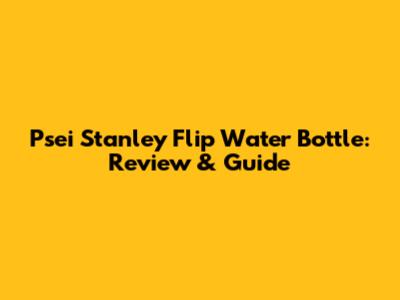 Psei Stanley Flip Water Bottle: Review & Guide