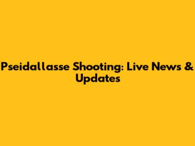 Pseidallasse Shooting: Live News & Updates