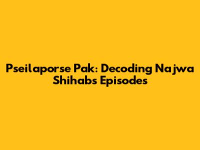 Pseilaporse Pak: Decoding Najwa Shihab's Episodes