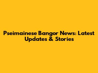 Pseimainese Bangor News: Latest Updates & Stories