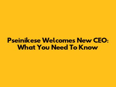 Pseinikese Welcomes New CEO: What You Need To Know