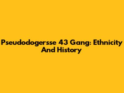 Pseudodogersse 43 Gang: Ethnicity And History