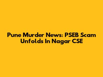 Pune Murder News: PSEB Scam Unfolds In Nagar CSE