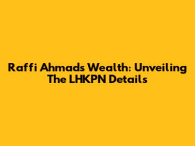 Raffi Ahmad's Wealth: Unveiling The LHKPN Details