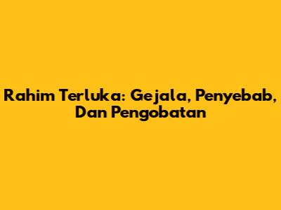 Rahim Terluka: Gejala, Penyebab, Dan Pengobatan