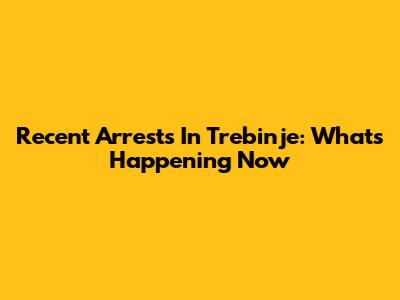 Recent Arrests In Trebinje: What's Happening Now
