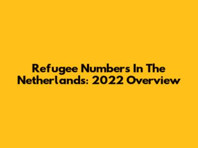 Refugee Numbers In The Netherlands: 2022 Overview
