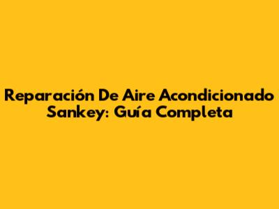 Reparación De Aire Acondicionado Sankey: Guía Completa