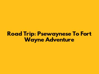 Road Trip: Psewaynese To Fort Wayne Adventure