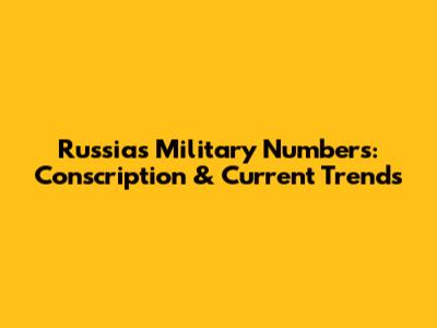 Russia's Military Numbers: Conscription & Current Trends