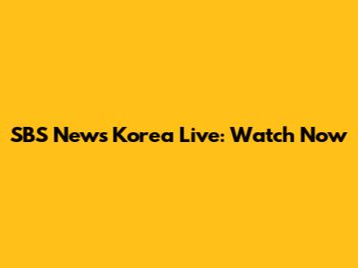 SBS News Korea Live: Watch Now