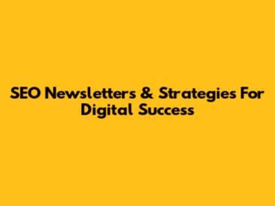 SEO Newsletters & Strategies For Digital Success