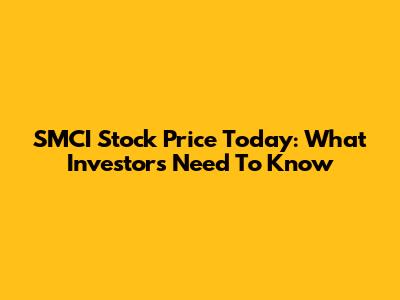 SMCI Stock Price Today: What Investors Need To Know