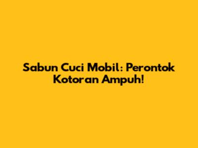 Sabun Cuci Mobil: Perontok Kotoran Ampuh!