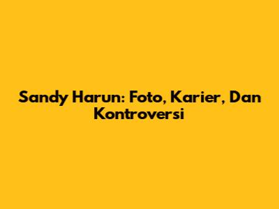 Sandy Harun: Foto, Karier, Dan Kontroversi