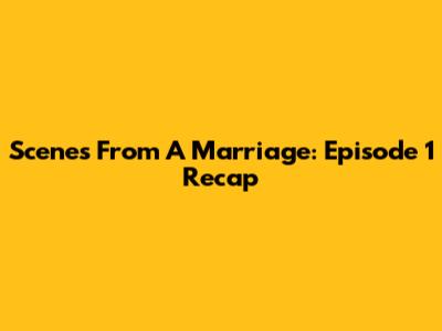 Scenes From A Marriage: Episode 1 Recap