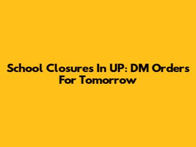 School Closures In UP: DM Orders For Tomorrow