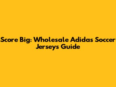 Score Big: Wholesale Adidas Soccer Jerseys Guide