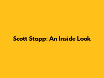 Scott Stapp: An Inside Look